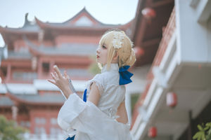 [ภาพถ่าย COSER คนดังทางอินเทอร์เน็ต] อะนิเมะบล็อกเกอร์ Feng Jiangjiang v - saber cheongsam