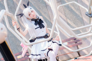 [Foto cosplay] Xiao Ding "Fantasy Factory" - 2019.11 Calze a rete in tulle bianco e nero