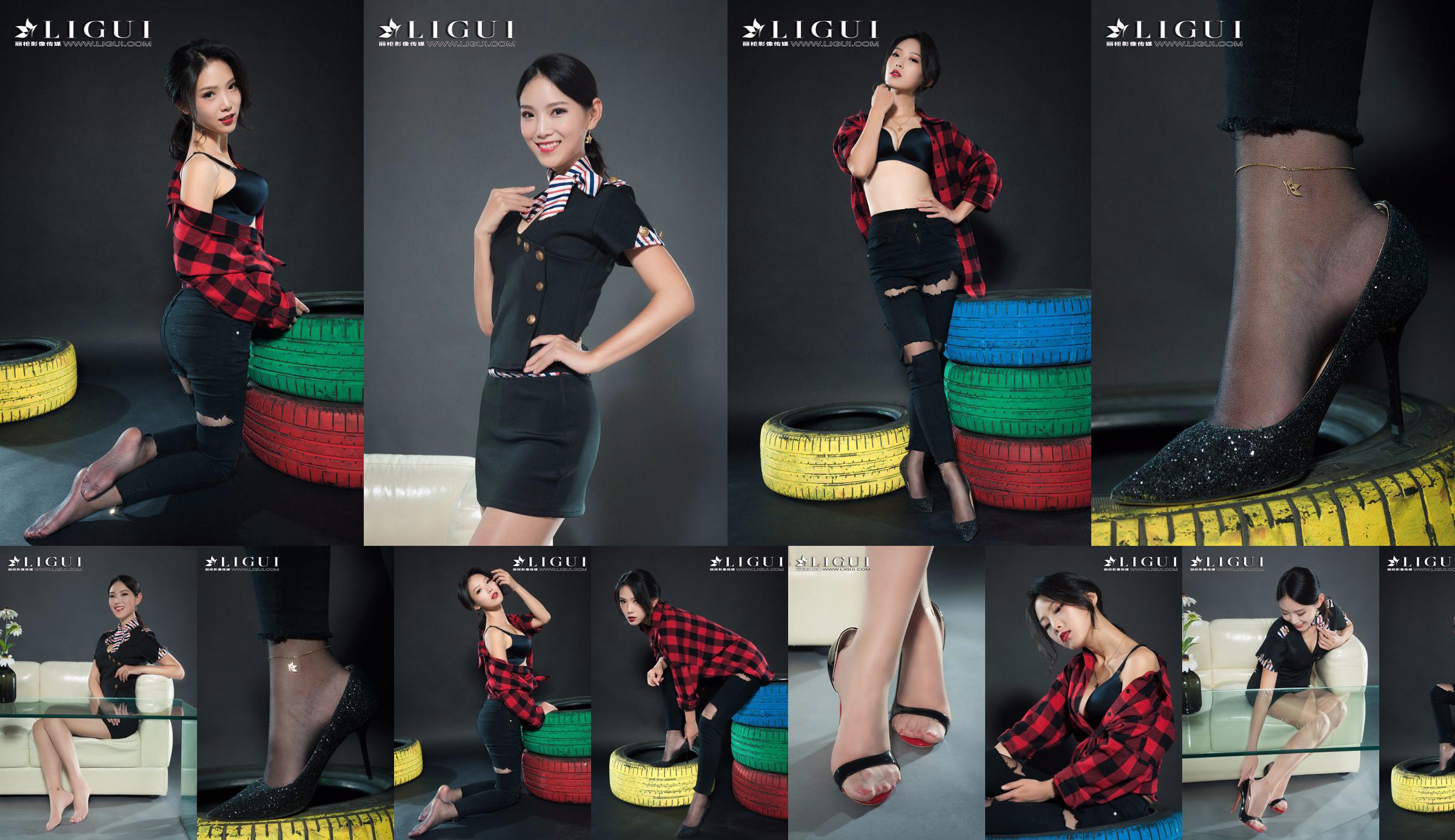 นางแบบขา Zhao Weila "Stewardess Silk Foot" [Ligui Ligui] No.451e68 หน้า 1