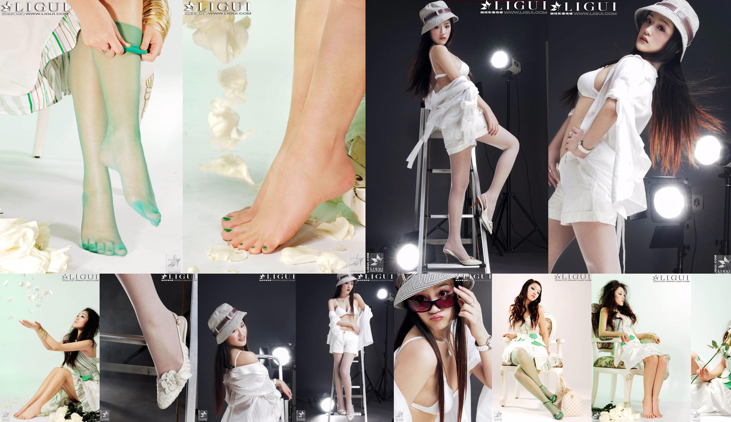 Model Shizukaken 《Putih 衫 衫 踝 渝 Kaisar 丝 Topi Kaisar 丽 柜 贵贵 Kaki LiGui] Paha indah 丝 foto kaki No.928f7e Halaman 4